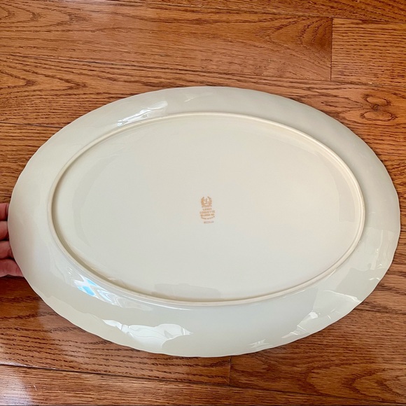 Lenox Coquette Pattern G512 16” Oval Serving Platter w/ Gold Trim VINTAGE - Picture 5 of 9
